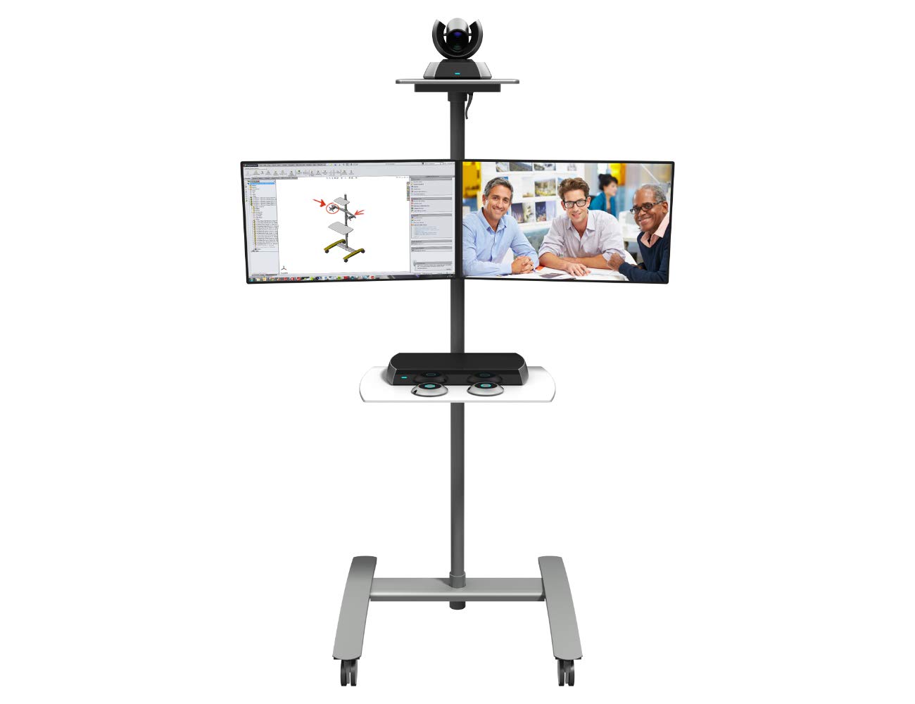 Dataflex 52.722 ViewMate Combo Konferenztrolley Silber