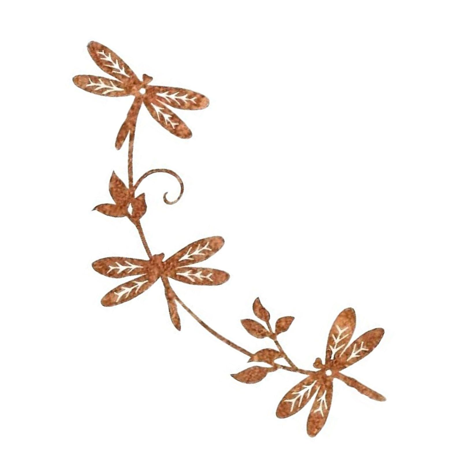 YWLUUOO Handcrafted Iron Dragonflies Wall Art Decoration Weatherproofed Garden Sculpture for Indoor Outdoor Decoration Dragonflies Metal Wall Art