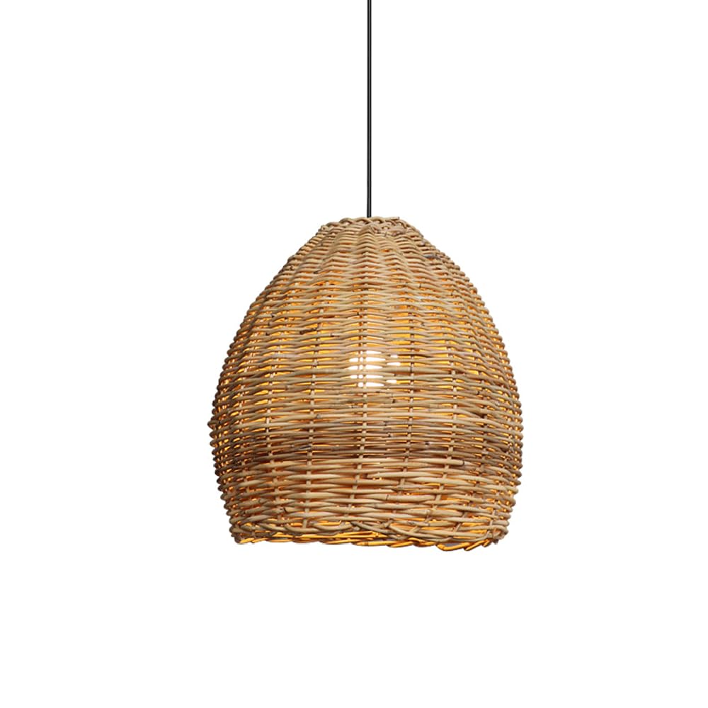 CHUNGYANG Wabi-sabi Style Rattan Chandelier Vintage Natural Rattan Pendant Light for Tea Room Guesthouse Japanese Restaurant Lighting Fixture with Adjustable Suspension Line Hand-Woven Hanging Lamp