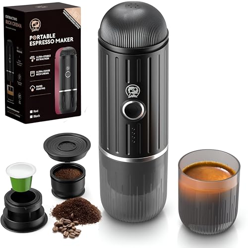Cafetera Portatil Capsulas Compatible con Nespresso - Maquina de Cafe Multicapsulas para Llevar - Portatil Coffee Machine - Cafetera Universal Compatible con Cafe Molido