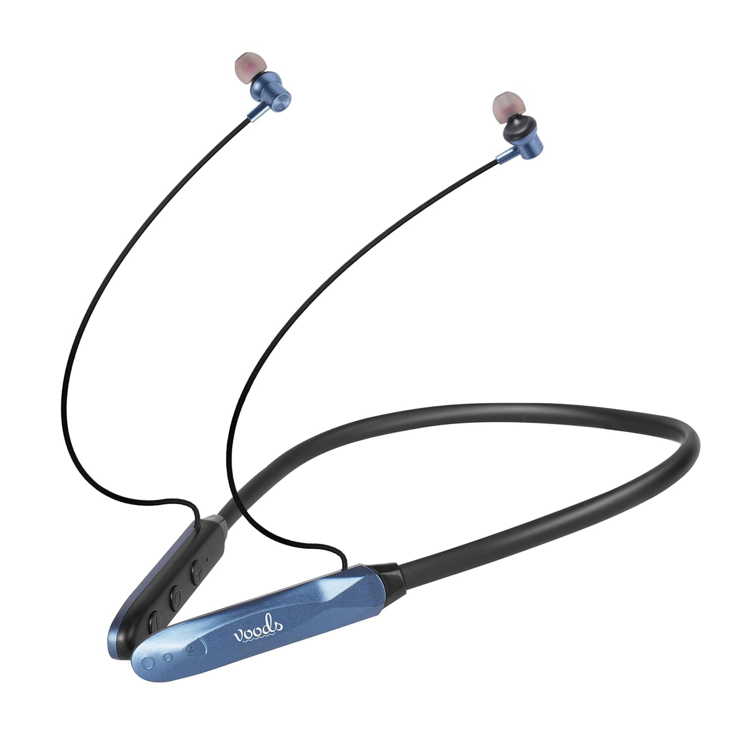 voods nova plus neckband bluetooth headphones, 130 hrs standby time, bt 5.4, magnetic earbuds, 10mm drivers, enc for calling, fast charging, ipx4 water resistant (blue)