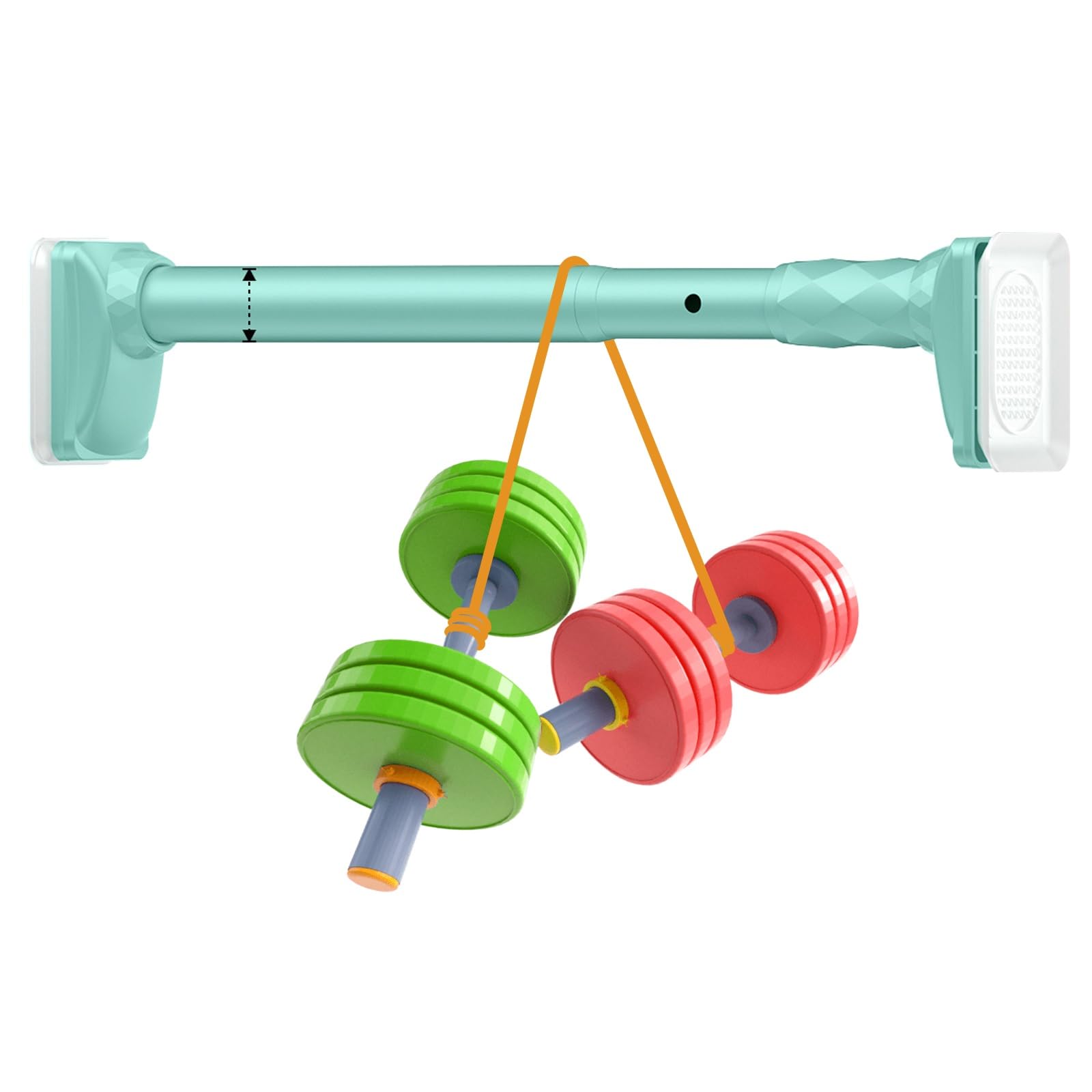 GLDYTVF Heavy Duty Adjustable Curtain Rods 50-490cm - No Drill Rust-Resistant Extra Long Tension Rods for Shower Patio Bedroom & Closet (Green 160-250cm)