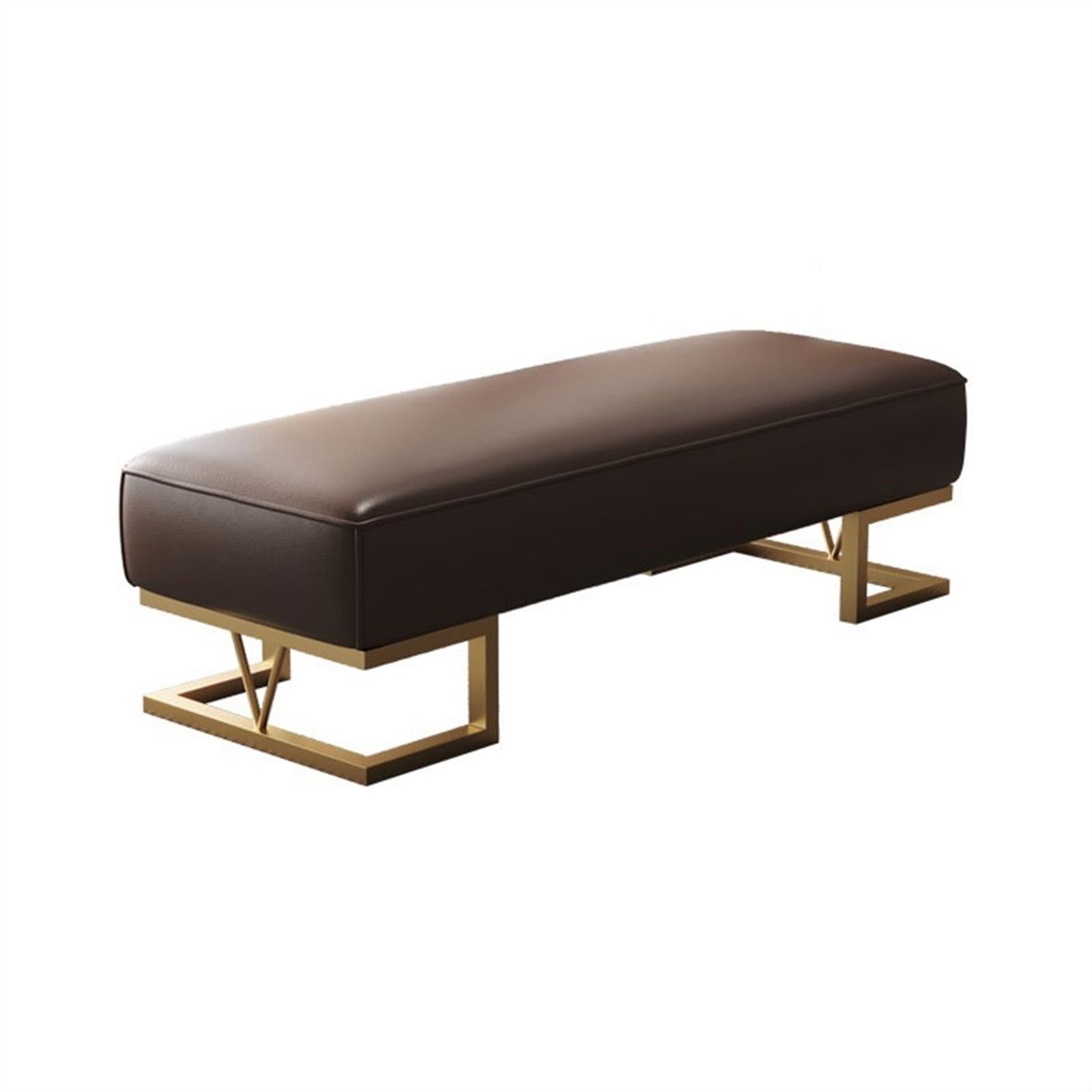 WDSOPK Ottoman For Bedroom Fashion Light Luxury Furniture Entry Shoe Bench Checkroom Changing Stool Footrest Bedroom Bedside Sofa Bench End Of Bed Bench,Orange 80 * 45 * 42Cm（Bruin-160 * 45 * 42cm）