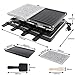 ACXIN Raclette Grill für 8 Personen mit Naturgrillstein und Grillplatte Antihaftbeschichtung, 8 Pfannen & Holzspate, max.1400W, Electric Grill Grillpfanne Grillplatte Elektrisch für Indoor Grillgut