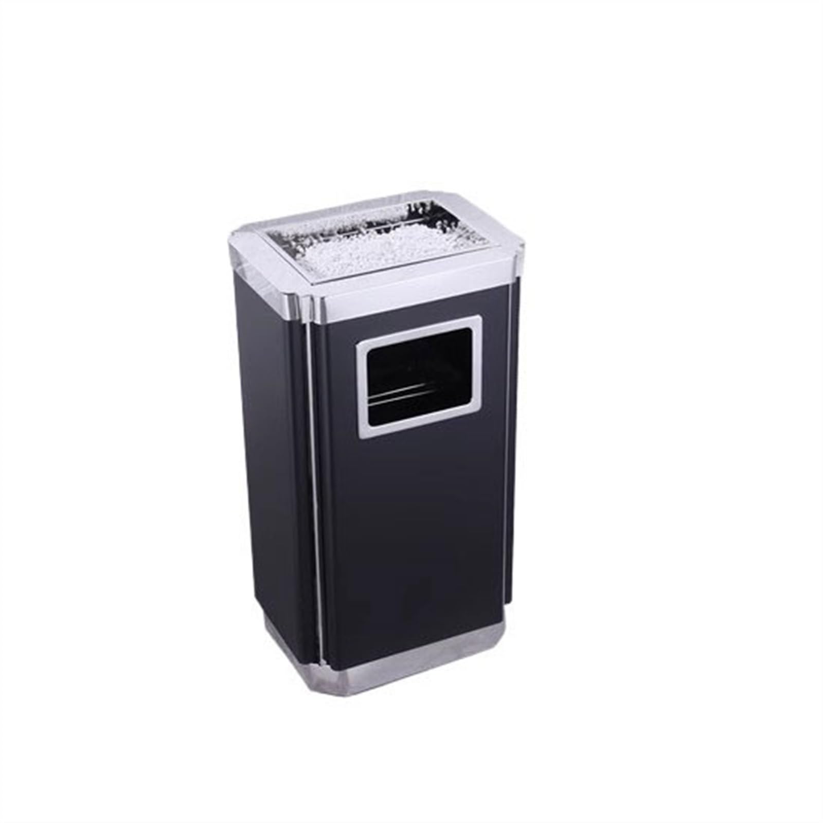 IUokLU Large Trash Can Vertical Ashtray Elevator Entrance Outdoor Square Barrel Stainless Steel Commercial for Hotel Ktv Lobby（C）