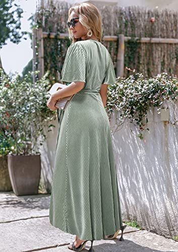 Image of BerryGo Women's Velvet V Neck Wrap Semi Formal Dress Cocktail Party Maxi Dress for Wedding Guest