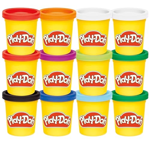 Play-Doh Jewel Colors Bulk 12-Pack of 4-Ounce Cans, Holiday Stocking Stuffers, Prizes & Party Favors, Kids Arts & Crafts, Preschool Toys, Ages 2+ (Amazon Exclusive), 1 Kg