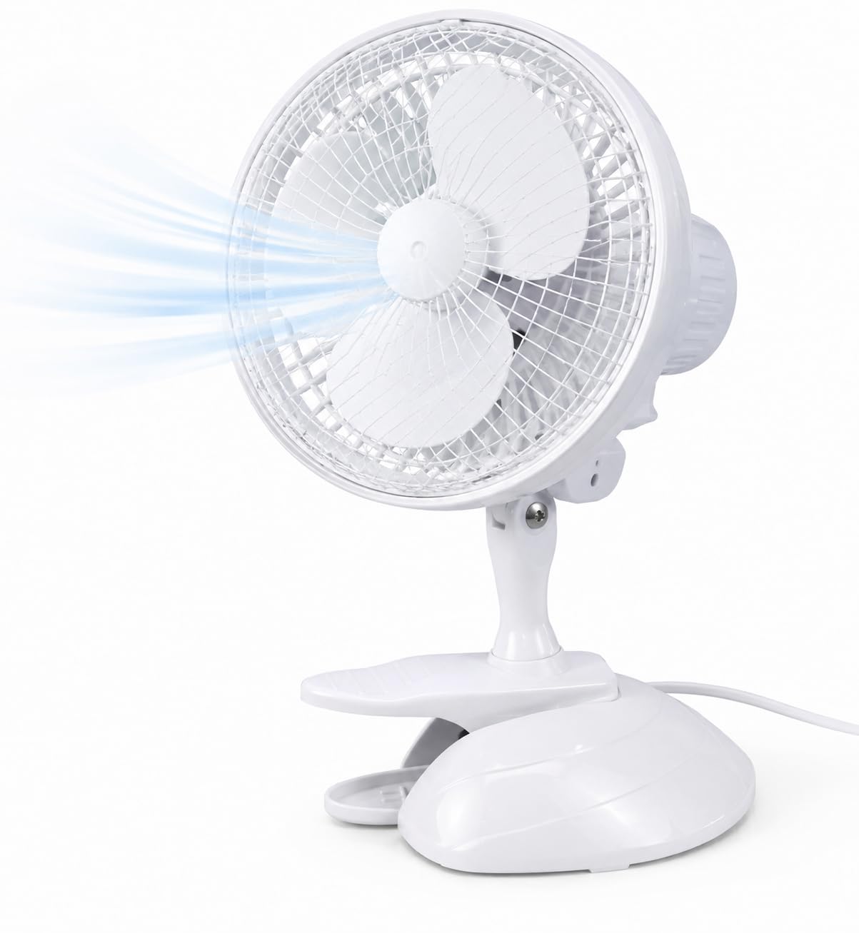 Leiser Tischventilator mit Clip & Ständer 20 cm 90° Schwenkfunktion 3 Leistungsstufen