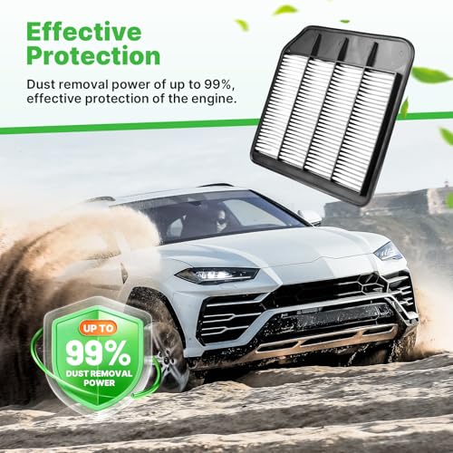 Image of 2PCS Engine Air Filter Fit for 2017-2024 Nissan Armada | 2014-2024 INFINITI QX80, 2011-2013 QX56, AF5193, 16546-1LA0A, 99% Filtration Efficiency, Easy Install