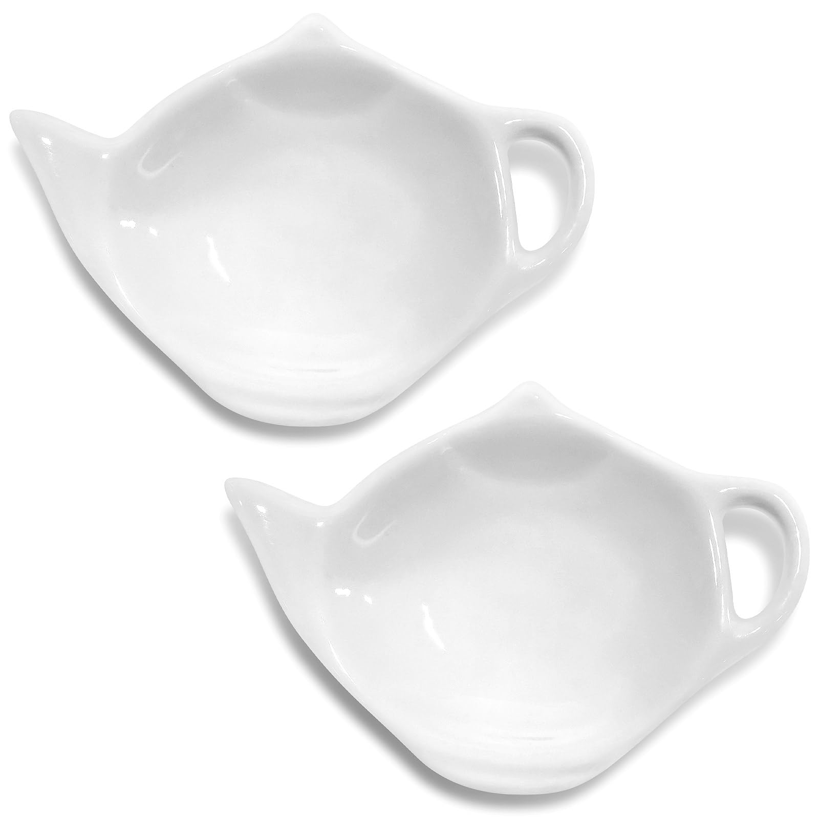 Photo 1 of 2 Pack Porcelain Tea Bag Coasters,Tea Bag Holder for Used,Classic Teaspoon Rest Pad Heat-Resistant Coasters Cute Dish Saucer Teabag Caddy Holder Set for Organizing Tea Time (2)