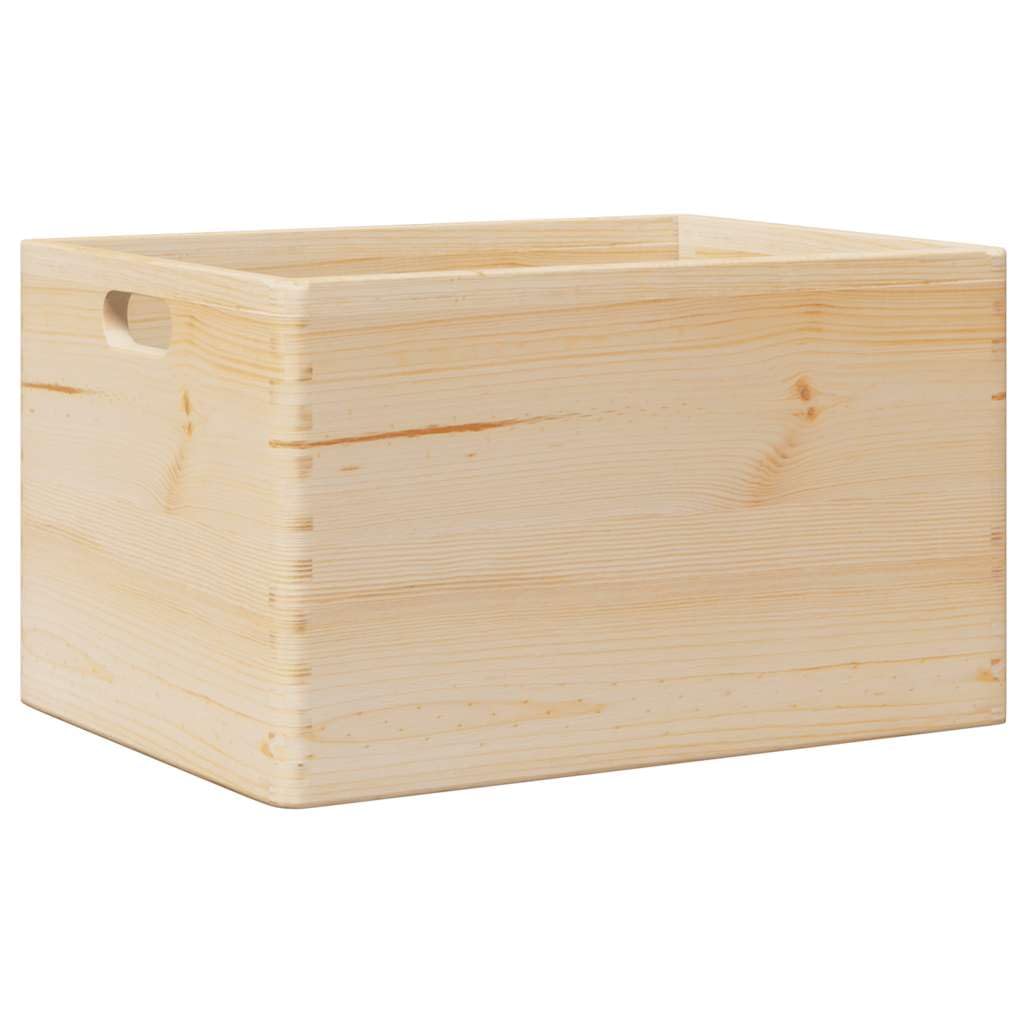 Vidaxl (Natural, 40 X 30 X 23 Cm) Wooden Box Storage Box Wooden Crate Treasure Chest Solid Wood Pine