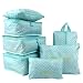 7 Set Travel Packing Organizer,Waterproof Mesh Durable Luggage Travel Cubes,1 Shoe Bag (Green Dot)