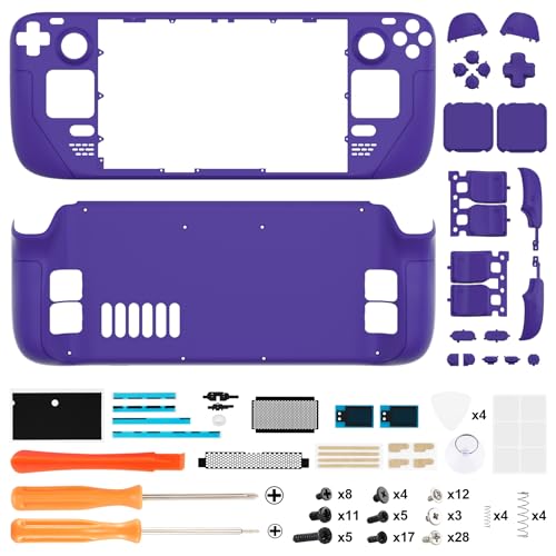 Image of eXtremeRate DIY Full Set Shell with Buttons for Steam Deck LCD, Custom Faceplate Back Plate Replacement Shell for Steam Deck LCD - Purple [Console NOT Included]