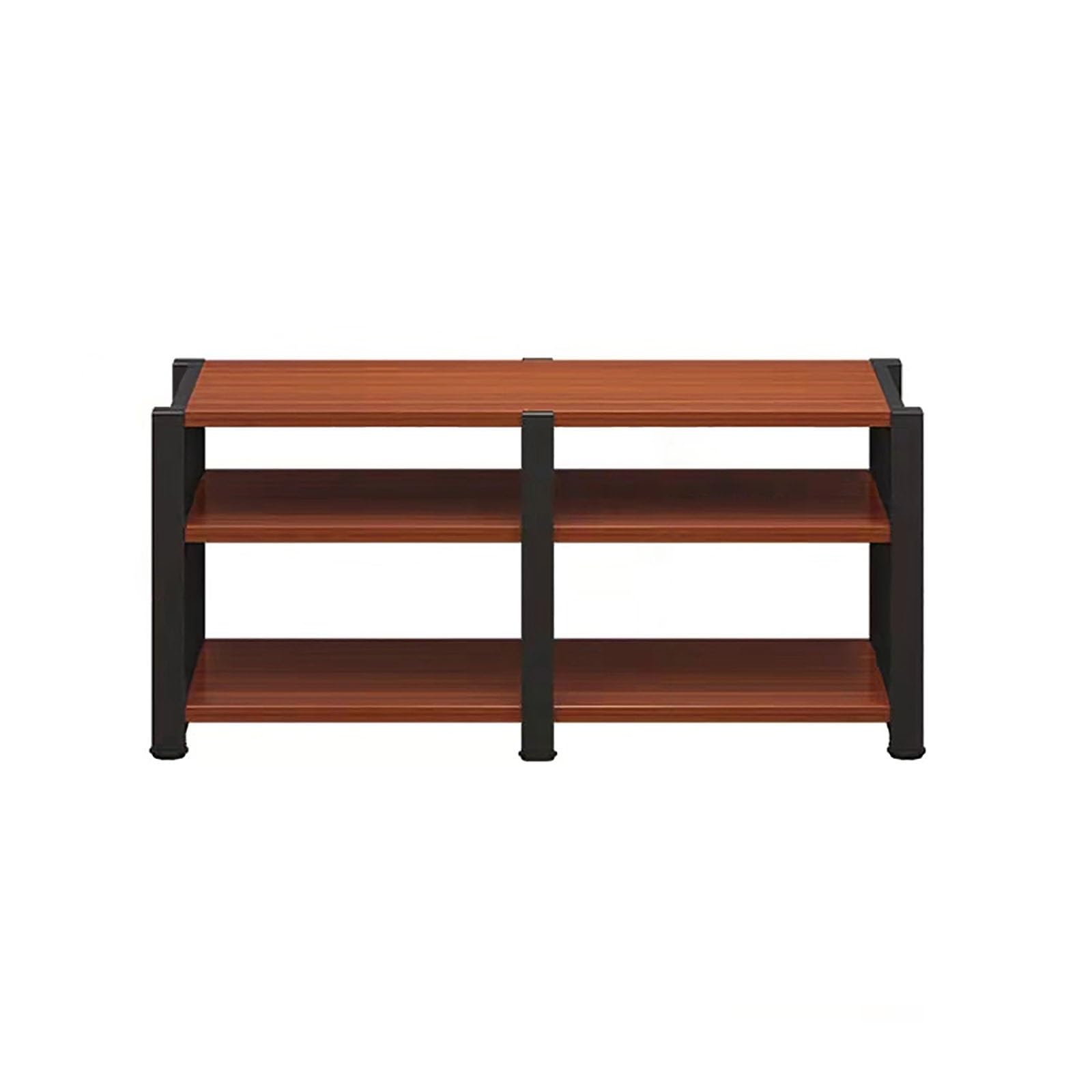 Meuble TV d'angle en noyer – Support mobile sur pied pour salon, bureau, salle de jeux et d'enregistrement – Étagères de rangement 120 x 52 x 52 cm