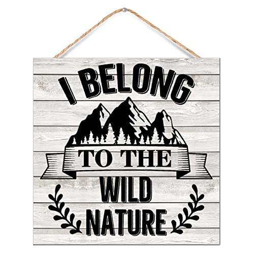 Plaque décorative en bois rétro nature sauvage suspension murale carrée salon et bureau