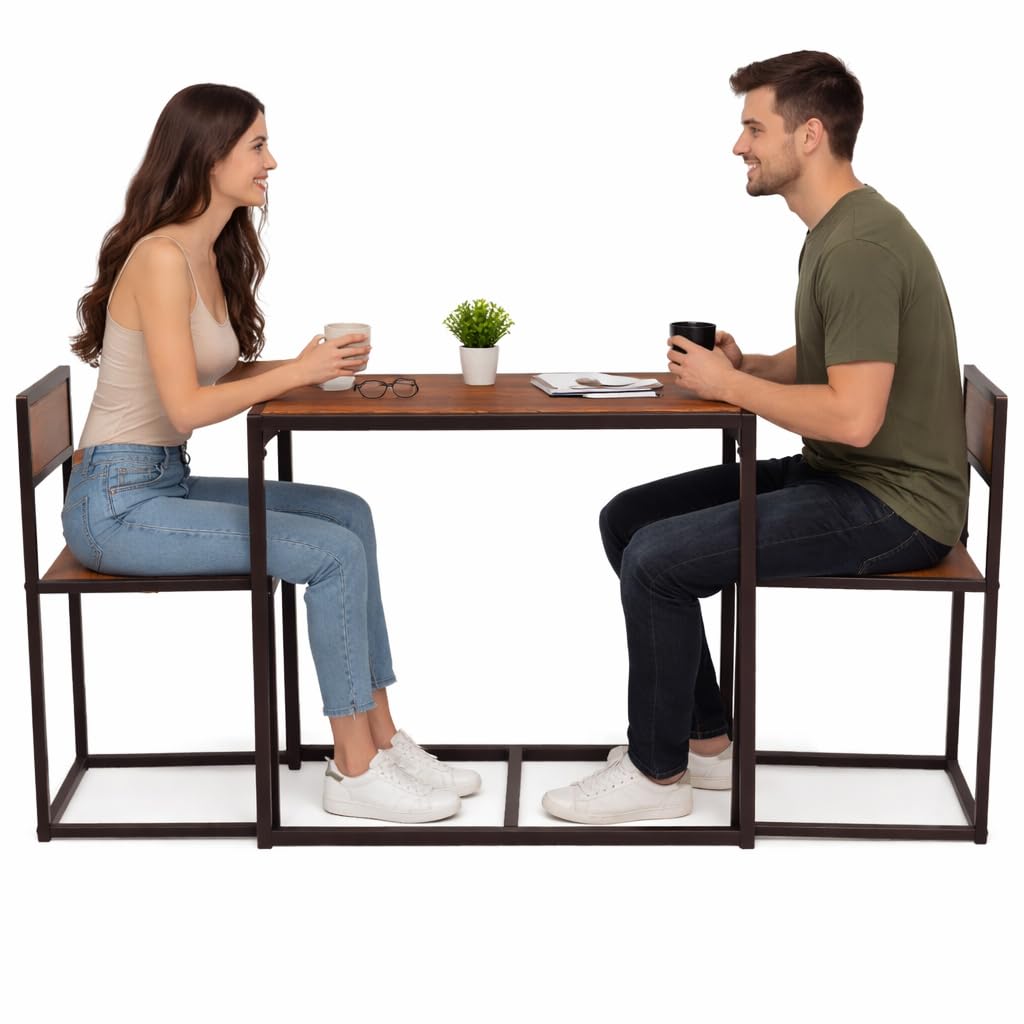 yelloo - Tavolo Bar con Sgabelli Salvaspazio, Angolo Bar per Casa, Tavolino Bar uso Interno, Ideale per Birreria, Pizzeria, Perfetto per Arredare Casa con Stile (Siena - Tavolo + 2 Sedie)