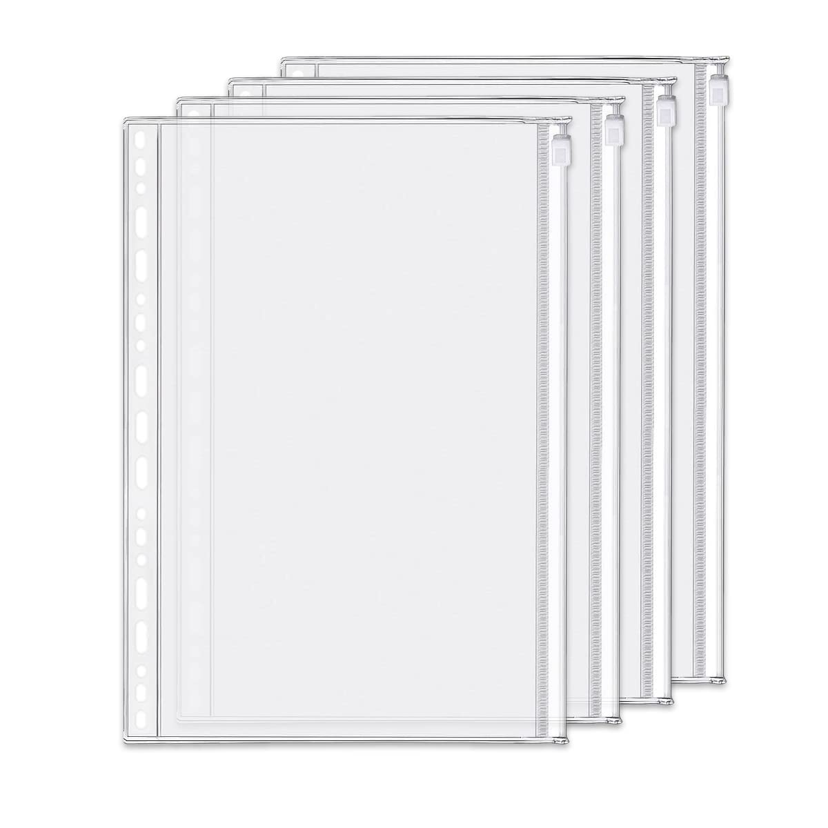 D Ring Binder Accessory Punched Binder Pockets Divider Ruler Tab Index (Zip Pocket,B5)