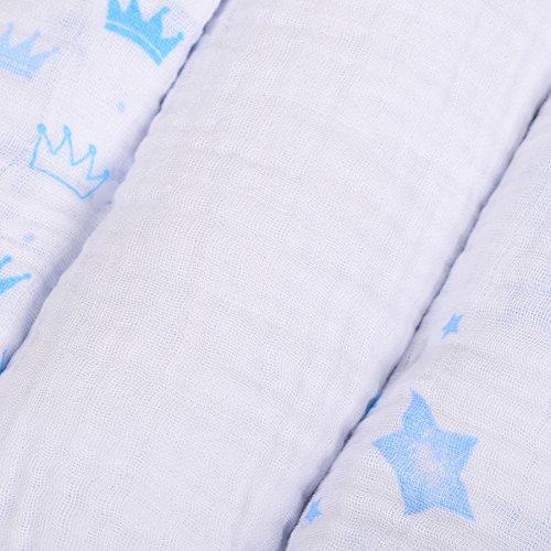 Papi Textil Cueiro Soft Estampado, Azul, 80cmx80cm, Pacote de 3