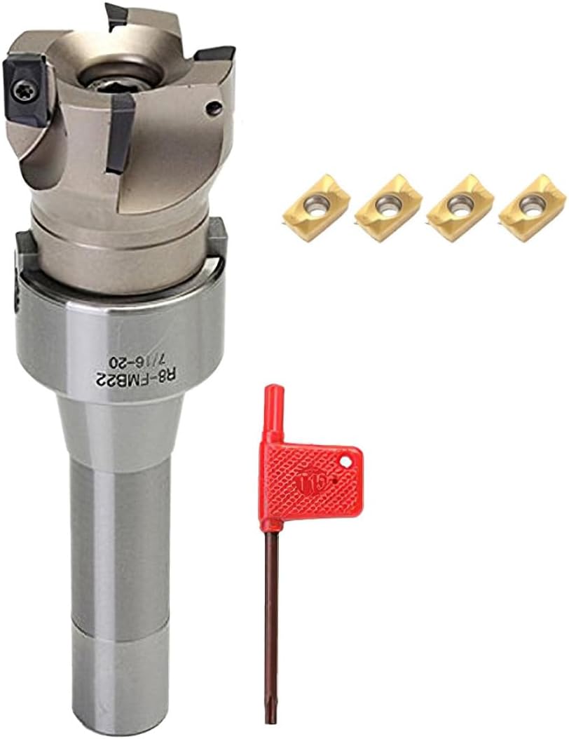 Face Mill Arbor R8 7/16 Shank FMB22 End Milling Tool 400R with Insert APMT1604