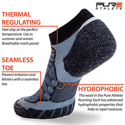 Merino Wool Socks - Low Show Cushioned Athletic Padded Running Sock2