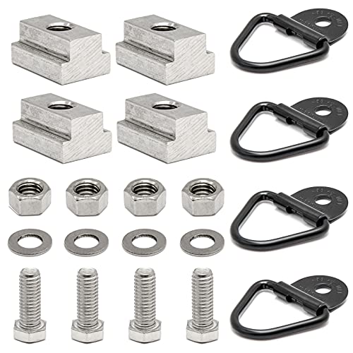Bed Deck Rails Cleat T Slot Nuts Fits Screws with 3/8-16 Thread 4PCS,Stainless 3/8-16 X 1 Hex Head Bolts 4PCS,Tie Down Anchors Rings Trailers Hook Cargo Bolt 4PCS for Toyota Tundra & Toyota Tacoma Bed Deck Rails Cleat T Slot Nuts Fits Screws with 3/8"-16 Thread 4PCS,Stainless 3/8-16 X 1 Hex Head Bolts 4PCS,Tie Down Anchors Rings Trailers Hook Cargo Bolt 4PCS for Toyota Tundra & Toyota Tacoma