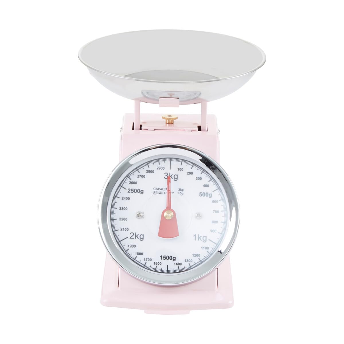 Interiors By Premier Olivier 3Kg Pastel Pink Retro Kitchen Scale