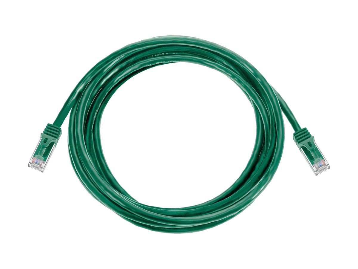 Cable de conexión Ethernet Cat5e - RJ45 sin enganches, trenzado, 350 Mhz, UTP, 24 AWG, 10 pies, verde - Serie Flexboot 4