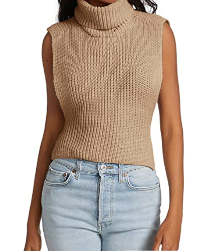 MACNOORA Womens Sleeveless Sweater Vest Turtleneck...