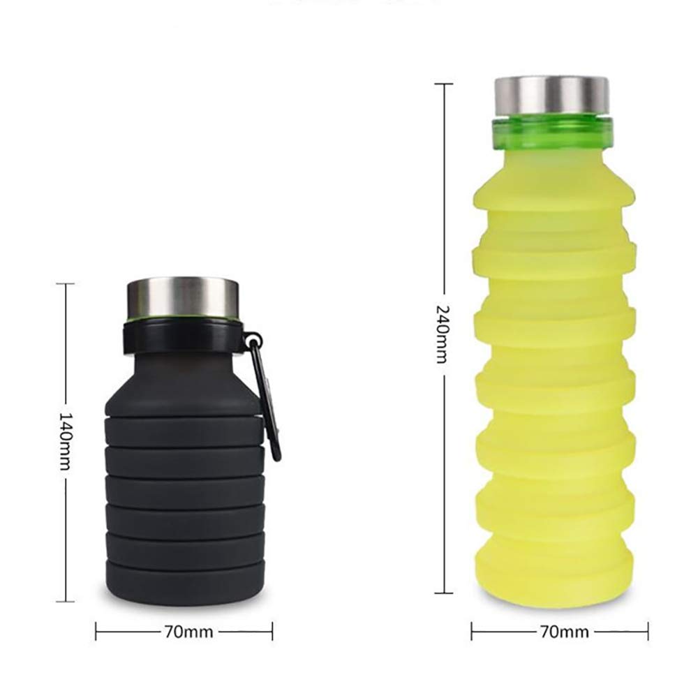 Lebensmittelqualität Silikon Faltbare Wasser Tasse BPA Frei Faltbare Wasser Tasse für Reisebüro Camping Wandern Tragbare Wasser Tasse, Black
