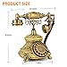 WICHEMI Vintage Phone Retro Rotary Dial Phones Landline Telephone Old Fashion Antique Phone Old School Telephones for Home Office Cafe Bar Star Hotel Decor (Golden)