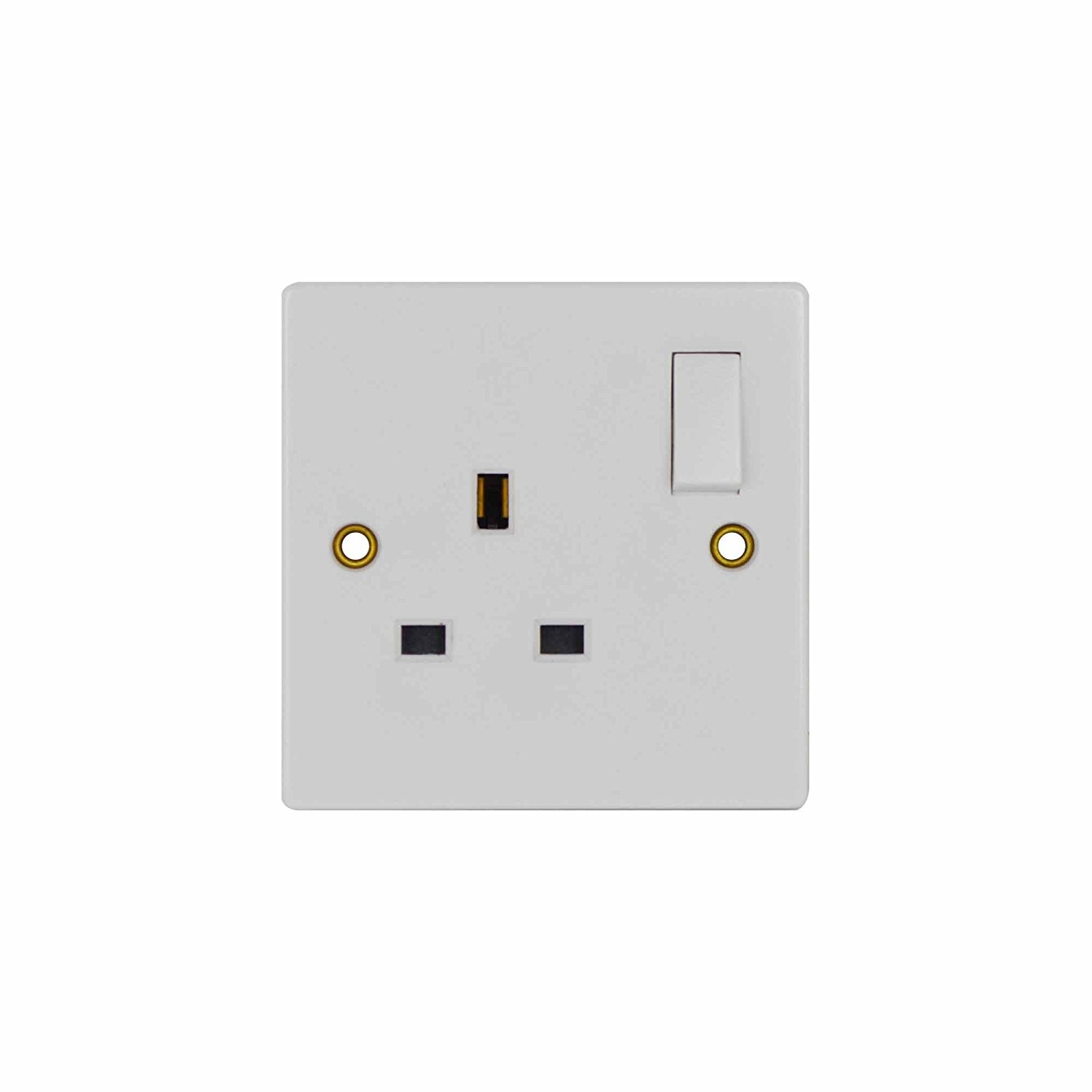 Status White 13A Single Gang Switched Wall Socket, 250V Uk Plug Socket Faceplate, S1g13aws8