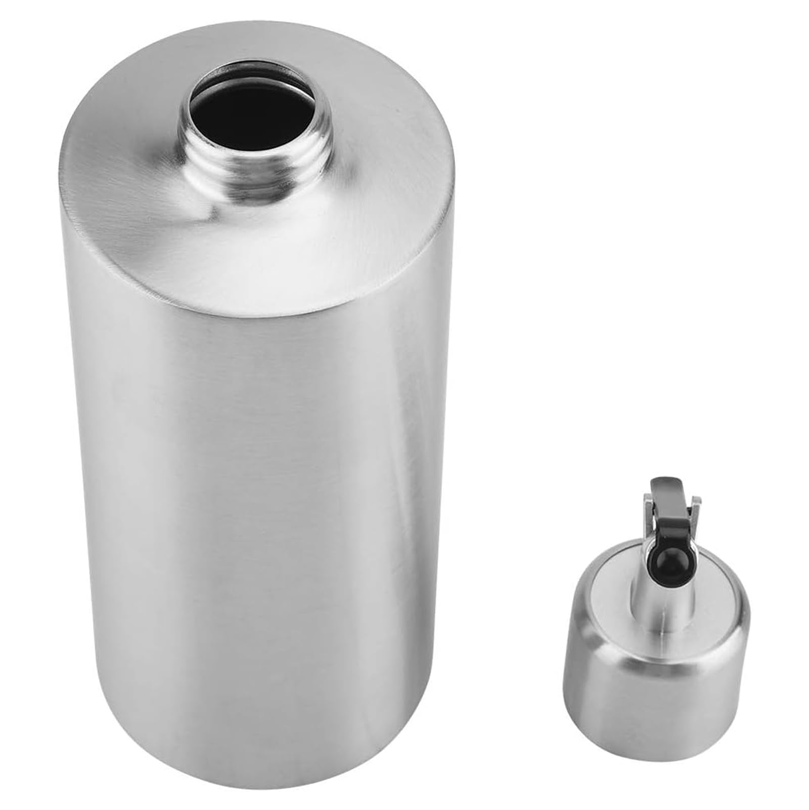 KRILLIQ Lattina di Olio Oliera in Acciaio Inossidabile Confezione da 2 Bottiglie cilindriche per Olio Set Dispenser per Olio e aceto per la Finitura dei Piatti per Condimento