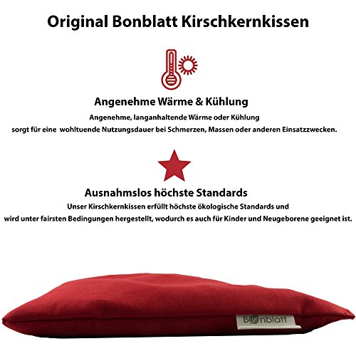 Kirschkernkissen von Bonblatt mit Bio-Qualität und Öko-Tex 100 Zertifikat