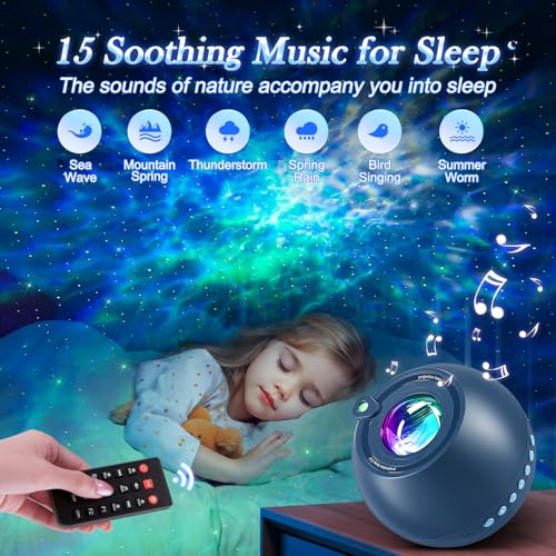 Image of Galaxy Projector for Bedroom Star Projector for Bedroom,15-Color 15 White Noise Sound Machine for Sleep Galaxy Light Projector for Bedroom,Bluetooth Ceiling Star Lights for Bedroom,Teen Girl Gifts Boy