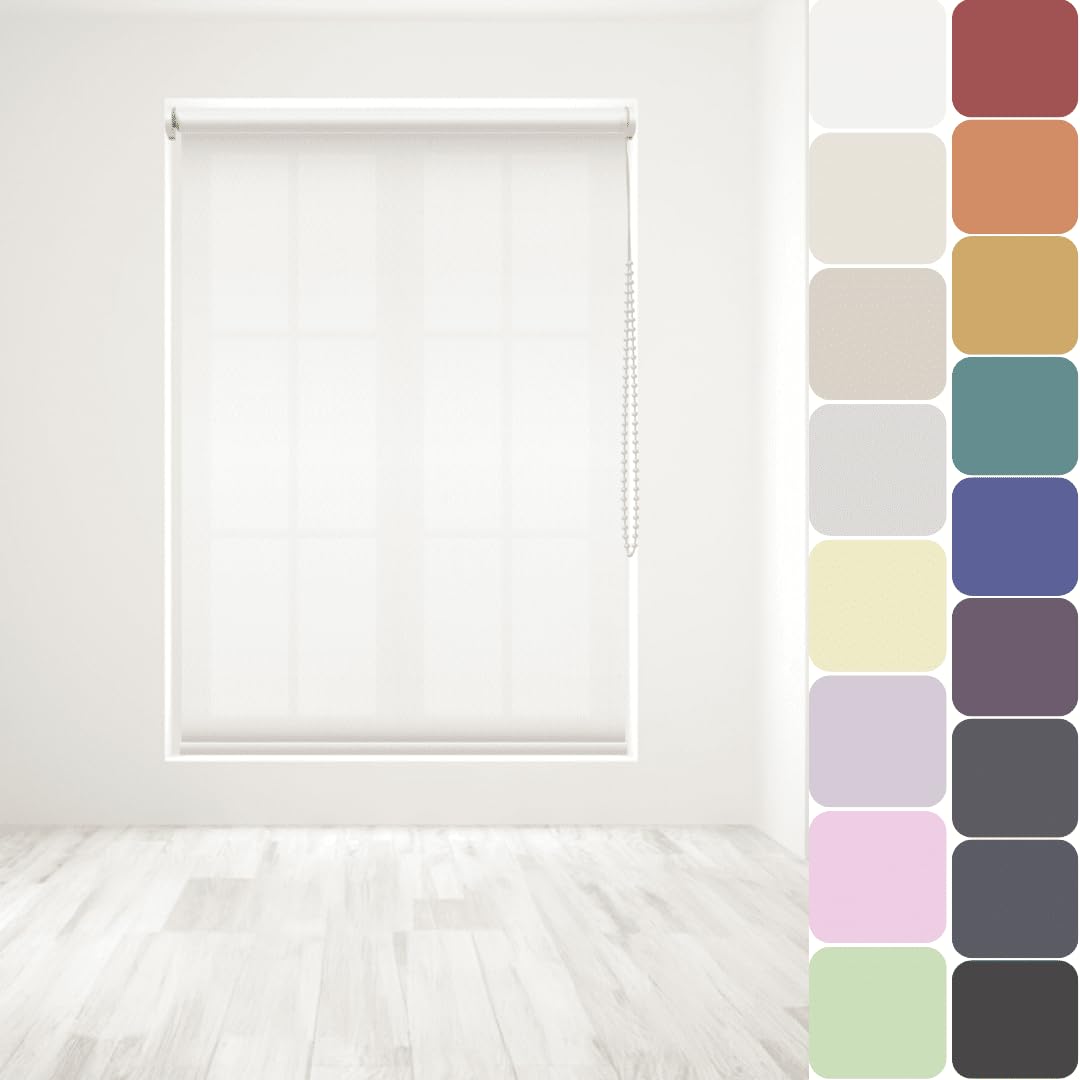 Straight Edge Dim-Out Roller Blind - Easy Fit Home Office - 90cm Width x 160cm Width Drop - White โ image 1