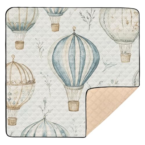Kigai Hot Air Balloon Baby Play Mat for Floor and Playpen 50x50 inch Non-Slip Baby Activity Playmat Waterproof Foldable Crawling Mat for Infants Toddlers