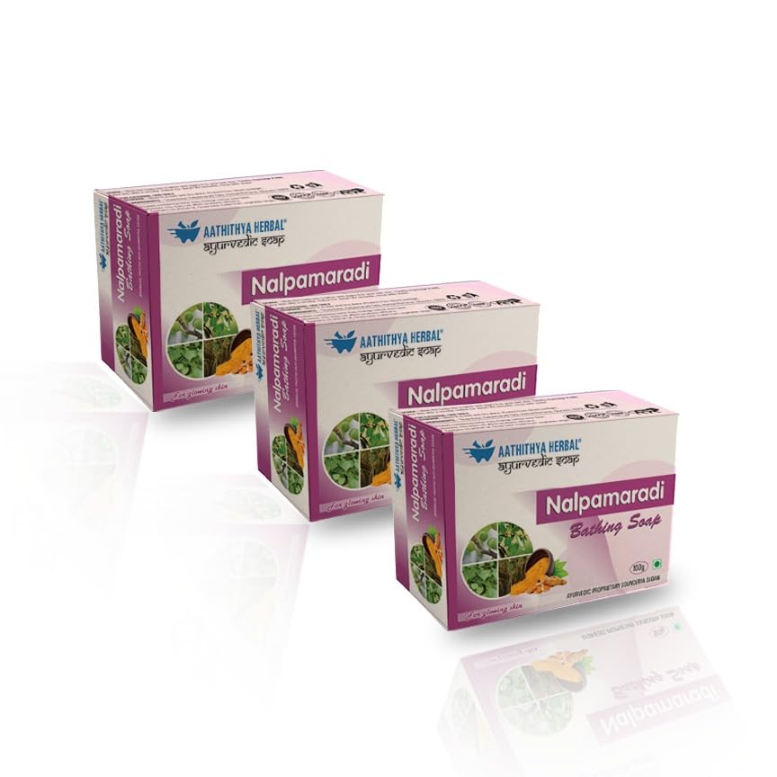 Image of NALPAMARADI Ayurvedic Bathing Soap (Pack 3)
