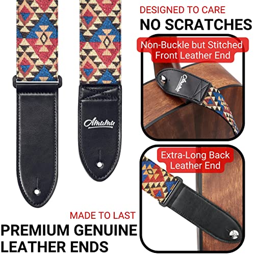 Amumu Sangle de guitare multicolore pour guitare acoustique, électrique, basse – réglable, Triangle multicolore - Les Beatles, Paul McCartney, John Lennon, RIngo Starr, George Harrison Amumu Sangle de guitare multicolore pour guitare acoustique, électrique, basse – réglable, Triangle multicolore – Image 3