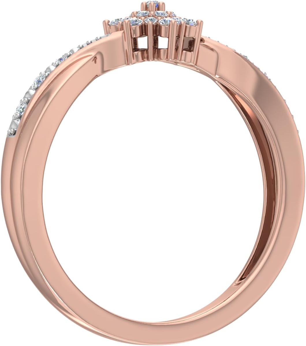 1/10 Carat Diamond Engagement Ring Band in 925 Sterling Silver