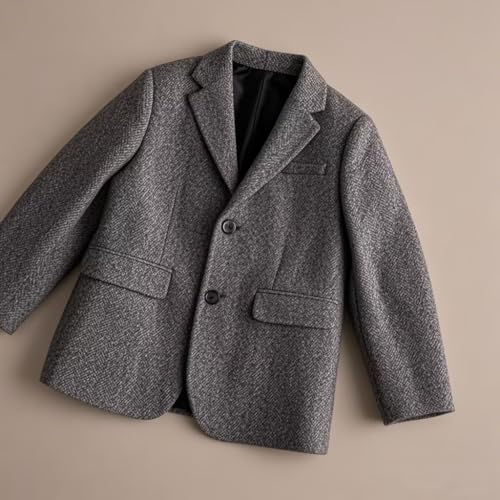 Boy Herringbone Suit Blazer Retro Tuxedo Formal Tweed Fashion Wedding Homecoming Kids Coat Jacket Cute4