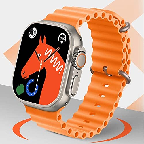 Image of IBS Ultra Seris 8 Smart Watch Men Two Watch NFC Door Unlock Smartwatch Bluetooth Call Wireless Charge Fitness Bracelet (Ultra T-800 Orange)