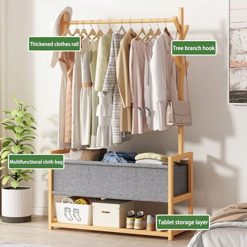 Étagère à vêtements en bambou pour optimiser les petits espaces - 4