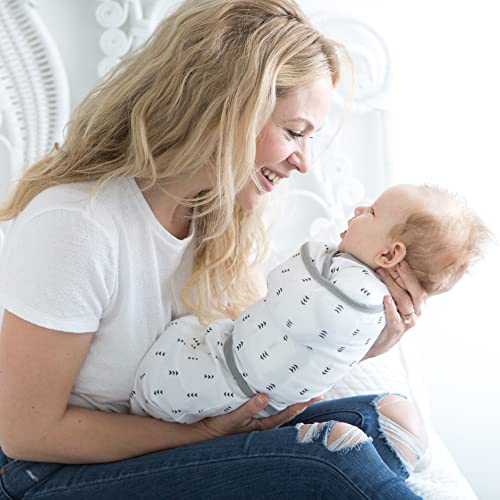 Image of SwaddleDesigns 0-3 Mo Baby Swaddle Set, Tiny Arrows, Omni Swaddle Sack for Newborn, 6-Way Swaddle with Arms Up Half-Length Sleeves & Mitten Cuffs, and Cotton Muslin Swaddle Blankets 4pk, Oceana
