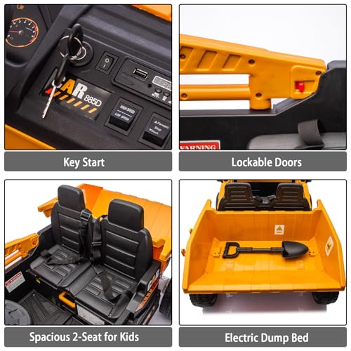 Image of 12V Ride On Toys for Big Kids 12V Ride On Dump Truck Kids' Electric Vehicle