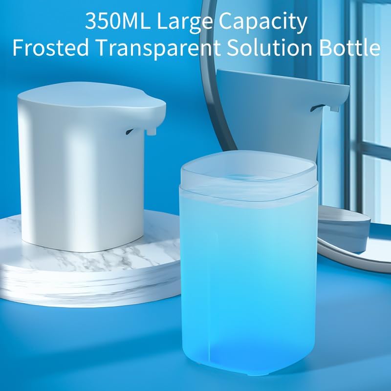 Miniatura 6 de Dispensador automático de jabón espumoso, recargable, 11.8 onzas sin contacto con sensor de movimiento para baño, cocina, F1818