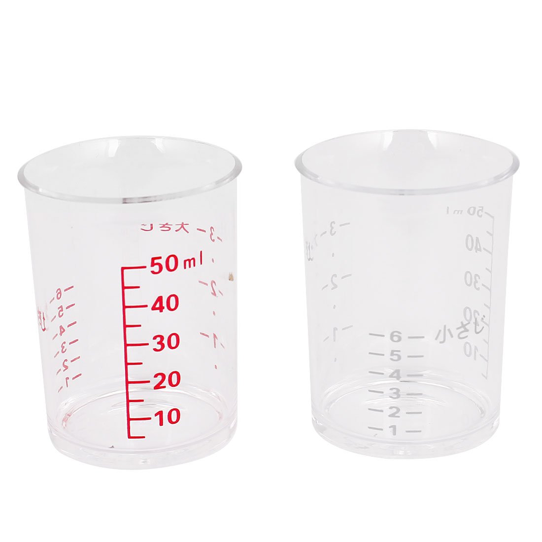 Amazon.com: Qtqgoitem Laboratory Water Liquid Measuring Cup 50mL Capacity 2  Pcs Clear White (Model: 10b 904 08c d3b b28): Home & Kitchen