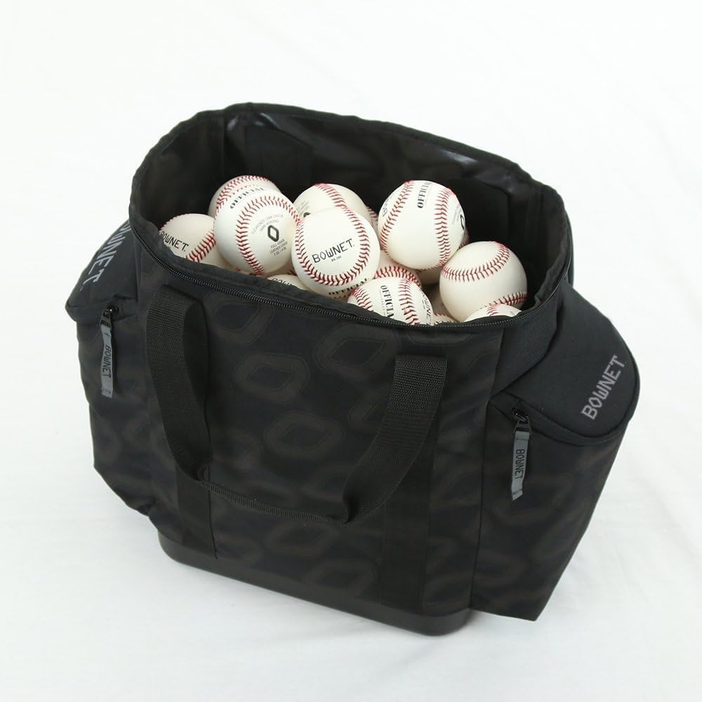 Bownet Softball & Baseball Bag – Durable Sports Equipment Bag for 60 Baseballs or 36 Softballs, Wheeled Coaching Gear Bag for Team Practices