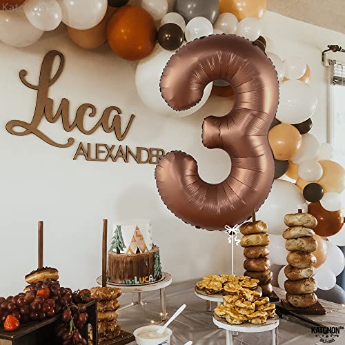 Image of KatchOn Coffee Brown Number 3 Balloon 40 Inch