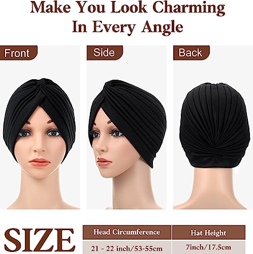 Image of SATINIOR 6 Pcs Stretchy Turban Head Wraps for Women