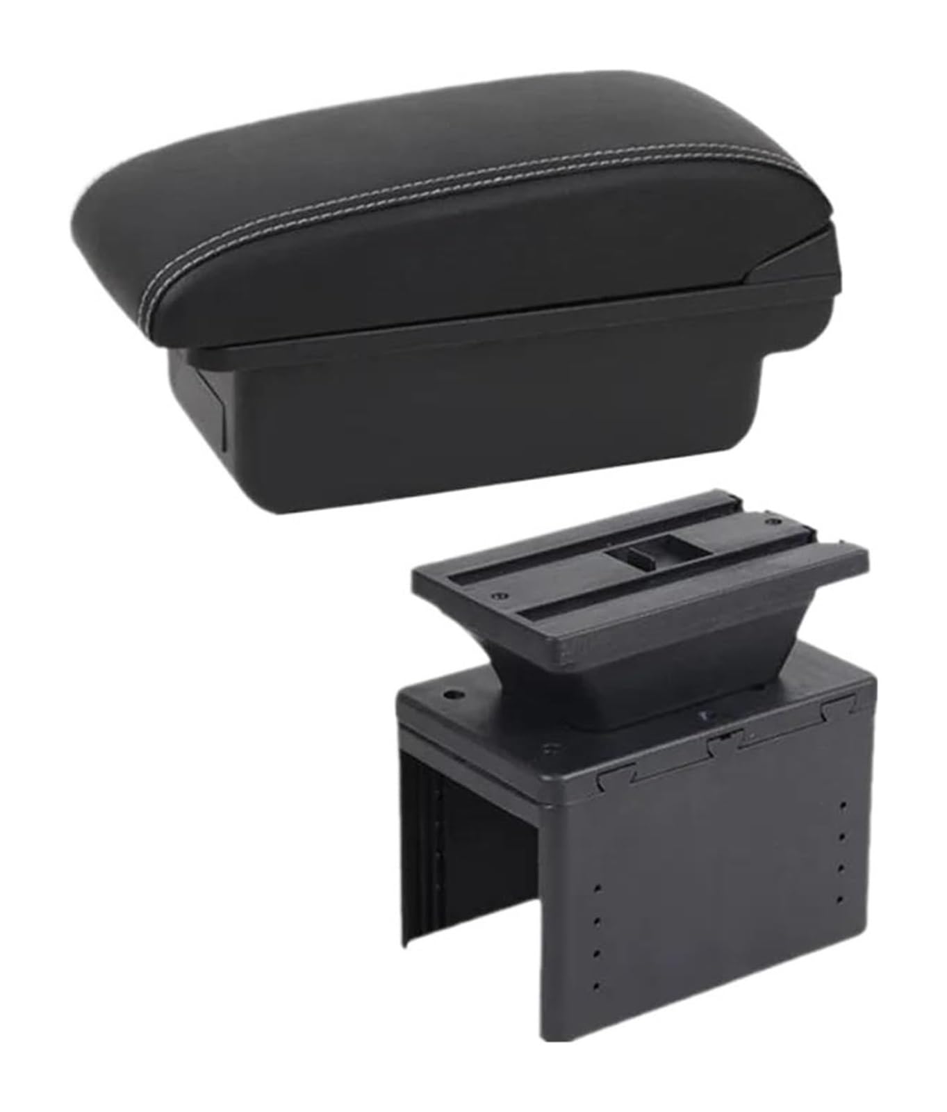 HCKCLMBMZW For Hyundai For I20 2021 2022 2023 2024 Car Armrest Box Interior Parts Storage Accessories Car Armrest Center Console(A1 Black White Nousb)